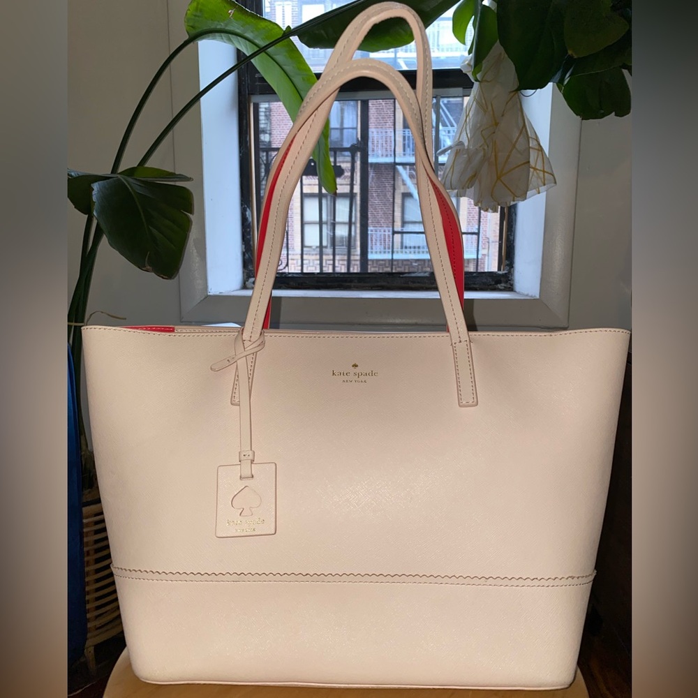 Kate spade nude/hot pink tote